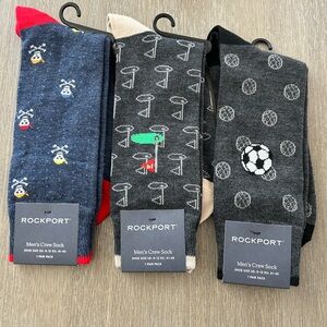New Rockport Men's Socks - Golf, Soccer & Skulls